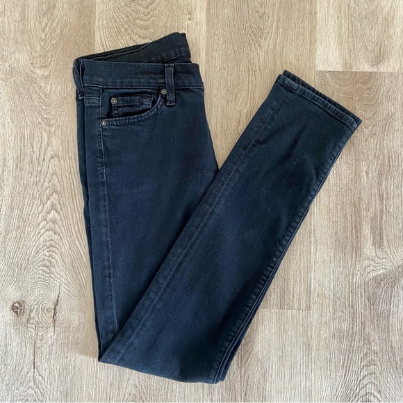 7 For All Mankind Roxanne Jeans Black Wash Size 26 - Picture 3 of 7